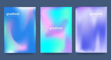 Camda dalgalanma şeklinde çarpıtma olan arka planlar. Kaburgalı cam desenli soyut fraktal doku. Parlak gradyanlar, fütürist tonlar, vektör arkaplan.