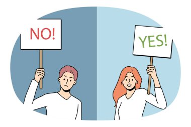 Evet ya da hayır demek. Negatif adamın elinde hiçbir işaret yokken elinde 