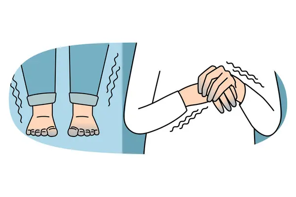 Sensibilidade Conceito Frio Agitação Mãos Humanas Dedos Pernas Pés Tremendo — Vetor de Stock