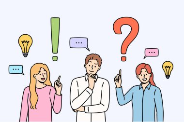 Müşteri çekmek için çözüm ya da fırsat arayan iş adamları arasında ortaklaşa beyin fırtınası. Ofis memurları ve yöneticileri arasında soru sormak için beyin fırtınası yapmak ve cevap aramak