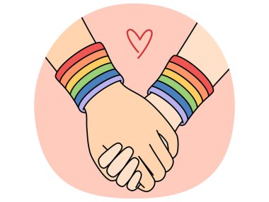 LGBT bileklikleriyle el ele tutuşmak eşcinseller, lezbiyenler veya LGBTQ toplumuna karşı hoşgörüyü sembolize ediyor. Gurur dolu bir ayda LGBT halkının cinsel özgürlük ve haklarının korunması kavramı