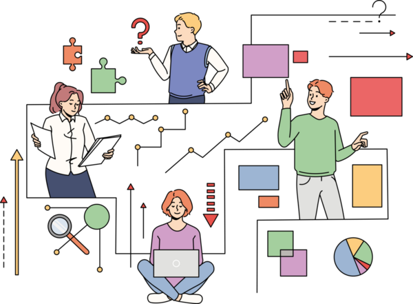 Люди, подключенные к сети, ищут информацию