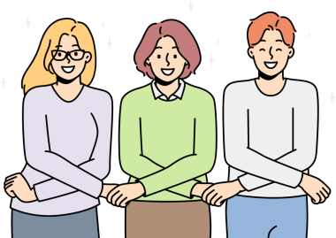 İnsanlar kollarını önlerinde kavuşturarak birbirlerine sarılıyorlar..