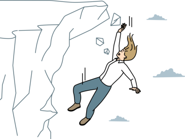 iş kadını uçurum düşerek