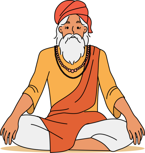Yaşlı Yogi nilüfer pozisyonunda.