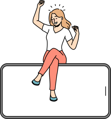 Gülümseyen kadın Mobile 'da oturuyor.