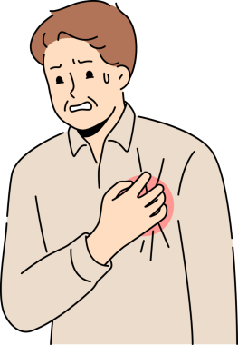 Kötü adam kalp ağrısından muzdarip.