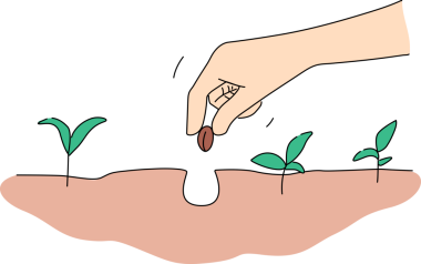 İnsan eli toprağa tohum eker.