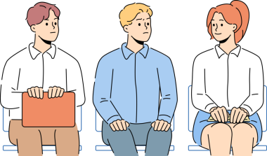 Erkek başvuranlar kadın rakiplere bakar