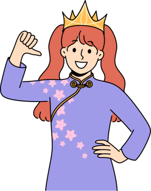 Gülümseyen kız kendine güveniyor.