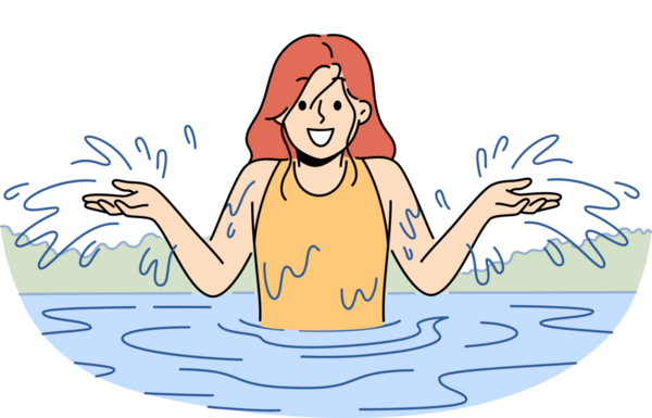 Счастливый ребенок играет брызги в воде