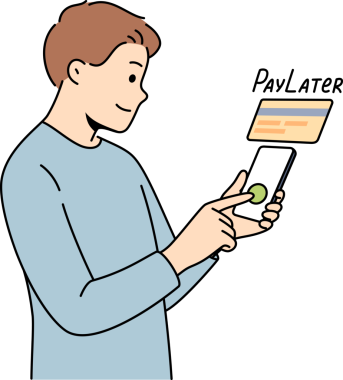 Adam, internetten alışveriş yaparken ya da sipariş verirken telefonla ödeme işlevini kullanıyor. Finansal teknolojiler ve akıllı telefonlar için bankacılık, daha sonra müşterileri çekmek için ödeme olasılığı