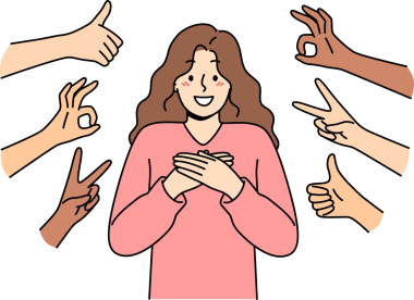 Mutlu kadın için halkın onayı olumlu tamam ve olumlu jestler arasında duruyor. İnsanlar blog yazarının kız arkadaşını onaylama ve idol görüşü ile dürüst geri bildirim veya anlaşma göstererek destekliyor