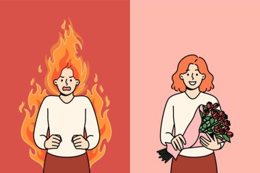 Öfke gösteren kadın duygularındaki değişim, ateşin ortasında durmak ve çiçek aldıktan sonra daha iyi olmak. Kızların duyguları 8 Mart arifesinde verilen şenlikli buket sayesinde değişir.