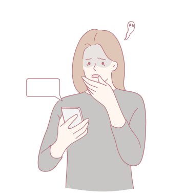 Bireysel bir şok ve şaşkınlık ifadesi telefonlarında beklenmedik bir mesaj uyarısına tepki veriyor.