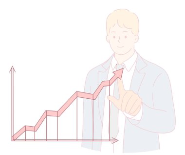 Gelişmiş iş başarısı için verilerin doğru bir şekilde analiz edildiği büyüme eğilimlerinin bir göstergesi