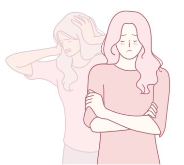 Duygusal bir yolculukta kaygı ve sakinlik arasındaki zıtlığı gösteren bir çizim..