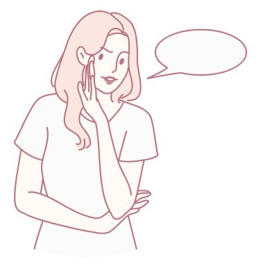 Bir kadın, hem merak hem de entrikayı ifade ederek, hareketli bir sohbete dalarken son derece düşünceli görünür.