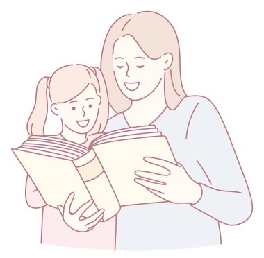 Sevgi dolu bir annenin nişanlı çocuğuyla kitap okumasının sevgi ve öğrenme göstergesi.