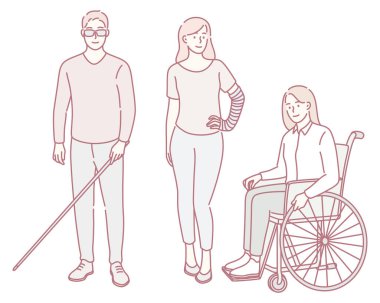 Çeşitli yetenekleri olan bireyleri gösteren bir illüstrasyon kapsayıcılığı, anlayışı ve farkındalığı teşvik etmektedir.