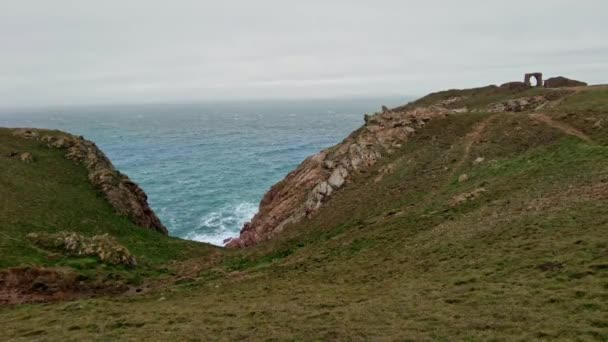 Isla Jersey Reino Unido 2022 Hermosas Vistas Imágenes Naturaleza Acantilados — Vídeos de Stock