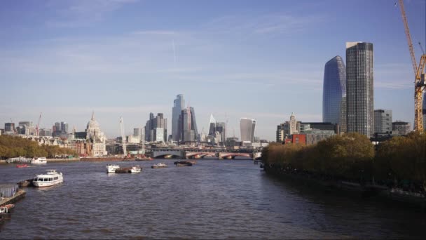 Londres Reino Unido 2022 Vista Panorámica Londres Desde Waterloo Bridge — Vídeos de Stock