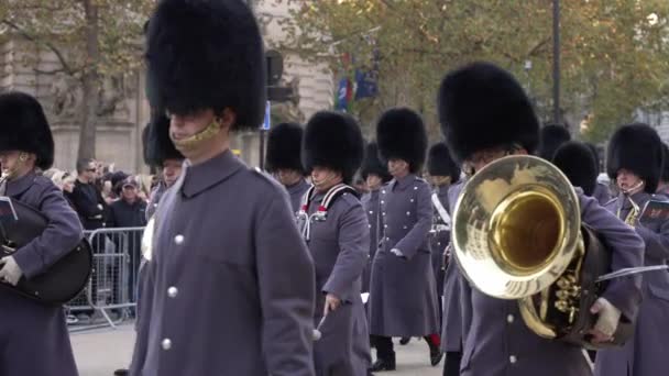 Londyn Wielka Brytania 2022 Żołnierze Maszerujący Lord Mayors Show — Wideo stockowe