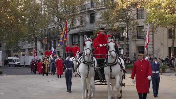 Londra Regno Unito 2022 Persone Cavallo Pullman Lord Mayors Mostrano — Video Stock