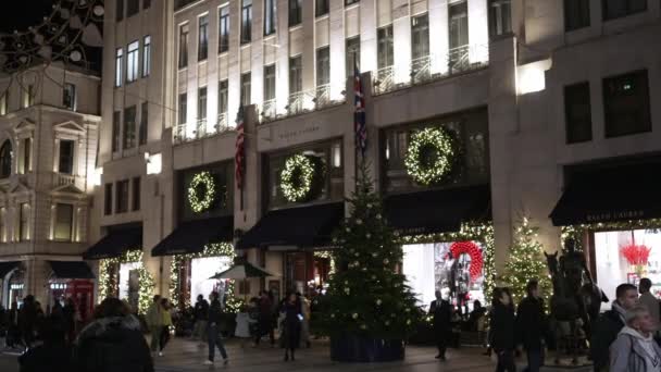 Londres Reino Unido 2022 Ralph Lauren Tienda Decorada Para Navidad — Vídeos de Stock
