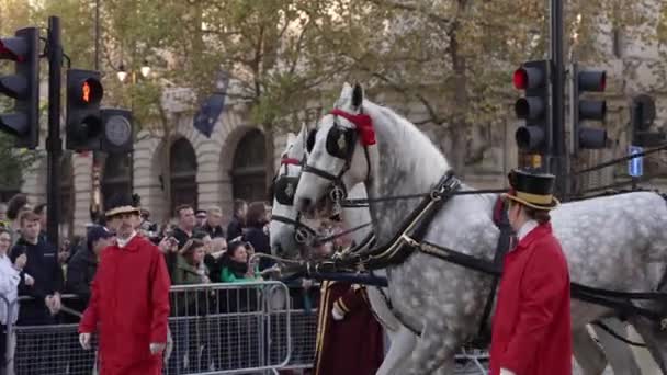 London Storbritannien 2022 Folk Hästar Och Tränare Lord Mayors Show — Stockvideo
