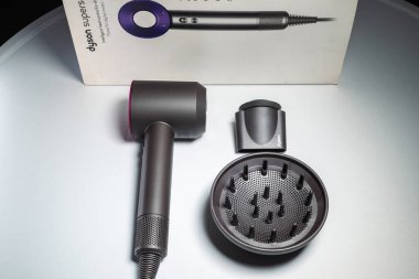 London, UK - 2023.02.13: Detailed close up shots of Dyson Supersonic Hair Dryer