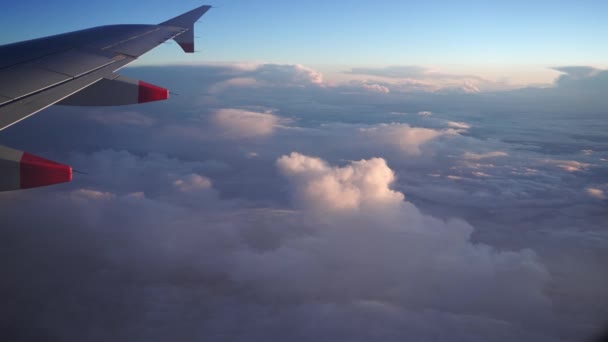 Corfu Island Greece 2023 Beautiful Clouds Sky Seen Window Aircraft — Stock Video