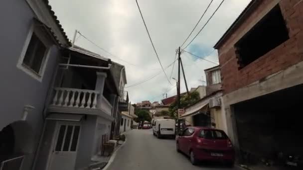 코르푸 그리스 2023 코르푸 매력적인 마을을 햇볕이 드라이브를 — 비디오