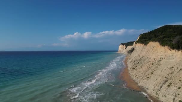 Остров Кораллос Греция 2023701 Видео Солнечного Дня Пляже Агиос Боос — стоковое видео
