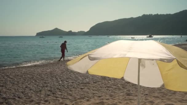 Ostrov Korfu Řecko 2023 Video Lodí Které Horkém Dni Mírně — Stock video