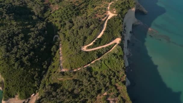Isola Corfù Grecia 2023 Riprese Aeree Del Drone Capo Drastis — Video Stock