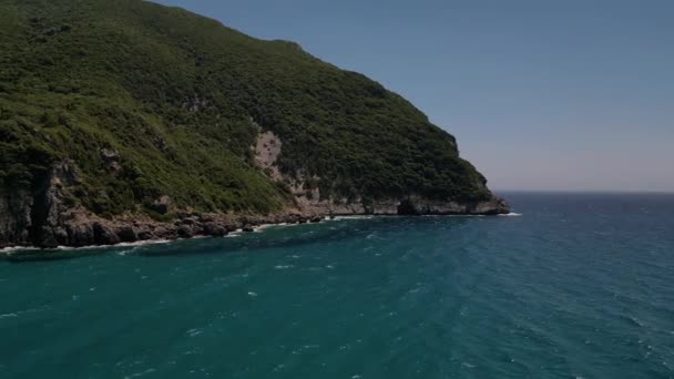 Corfou Île Grèce 2023 Images Aériennes Des Falaises Côté Paralia — Video