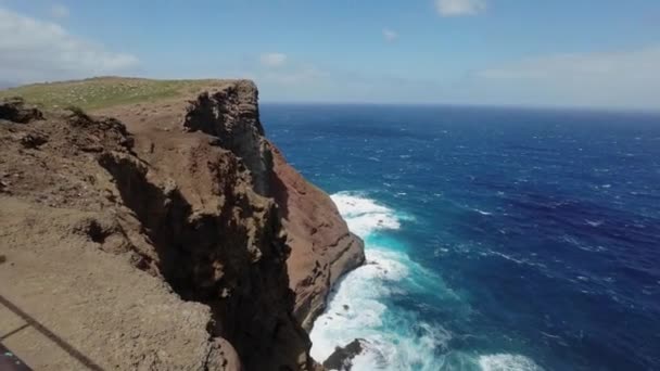 Madeira Portugal 2023 Prachtig Uitzicht Miradouro Ponta Rosto Een Winderige — Stockvideo