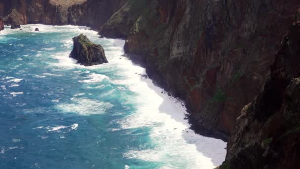 Мадейра Португалія 2023 Прекрасні Краєвиди Мірадоро Понта Рост Вітряний День — стокове відео