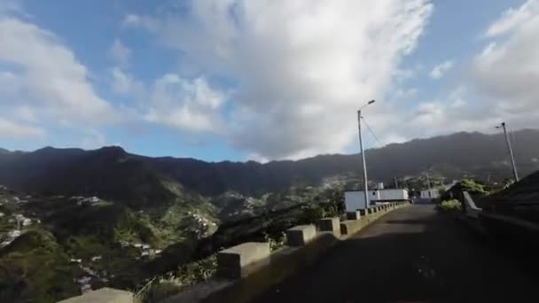 Madera Portugalia 2023 Przejazd Górską Drogą Maderze Słoneczny Dzień — Wideo stockowe