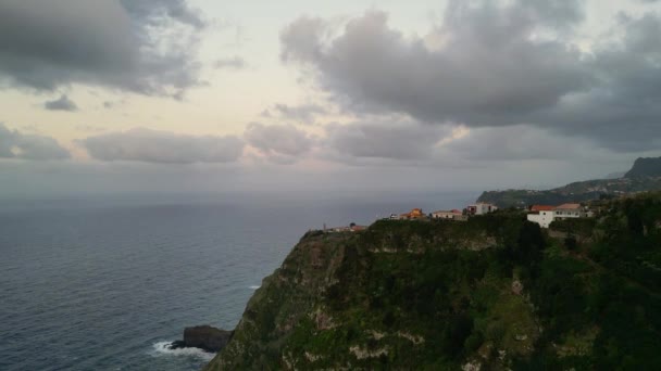 Madeira Portugal 2023 Vacker Panoramautsikt Över 600 Meter Penha Guia — Stockvideo