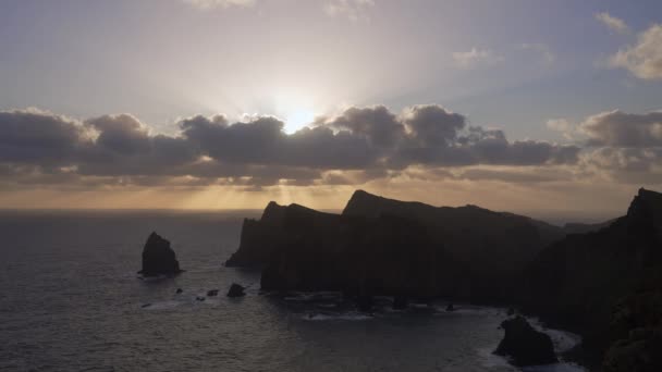 Мадейра Португалія 2023 Прекрасні Краєвиди Сходу Сонця Мірадуро Понта Ростові — стокове відео