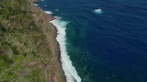 Мадейра Португалія 2023 Прекрасні Панорамні Краєвиди 600 Метрів Скель Пена — стокове відео