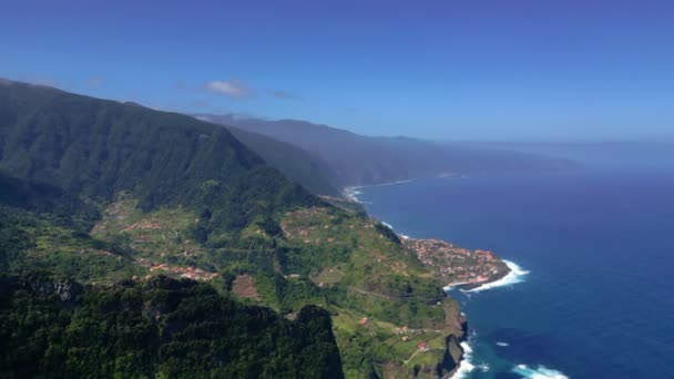 Madeira Portugalsko 2023 Krásné Letecké Záběry Hor Vyhlídky Miradouro Beira — Stock video