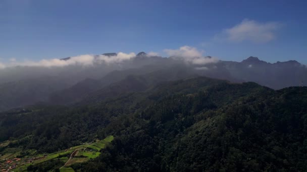 Мадейра Португалія 2023 Прекрасні Аерофотознімки Гір Краєвиду Мірадуро Бейра Квінте — стокове відео