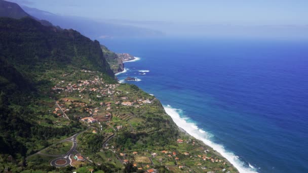 Madeira Portugal 2023 Vackra Flygbilder Bergen Från Miradouro Beira Quinta — Stockvideo
