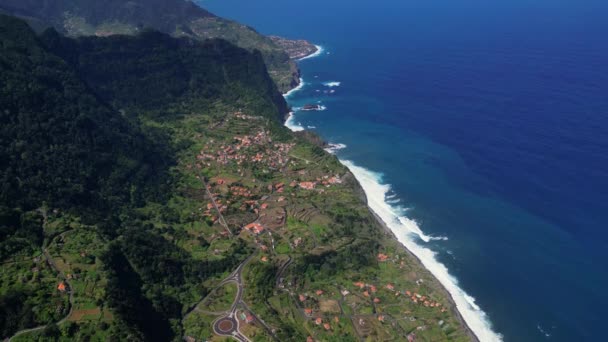 Madeira Portugal 2023 Belas Imagens Aéreas Das Montanhas Miradouro Beira — Vídeo de Stock