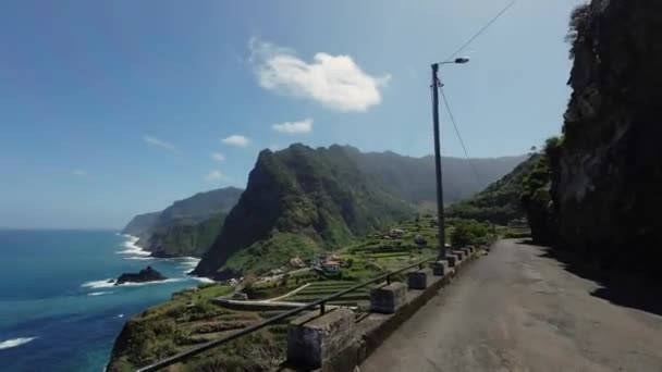 Madeira Portugalsko 2023 Krásný Výhled Ostrov Pohledu Bom Jesus Slunečného — Stock video