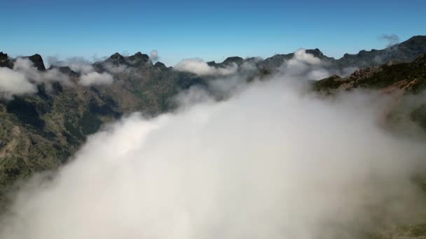 Madeira Portekiz 2023 Paredo Perspektifinden Curral Das Freiras Yakınlarındaki Dağ — Stok video