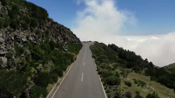 Madera Portugalia 2023 Piękne Zdjęcia Lotnicze Dronów Gór Słoneczny Dzień — Wideo stockowe